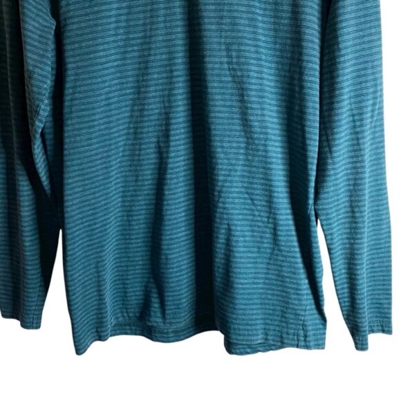 US Polo ASSN Men's Teal Striped Long Sleeve Crewneck Shirt - Picture 3 of 7